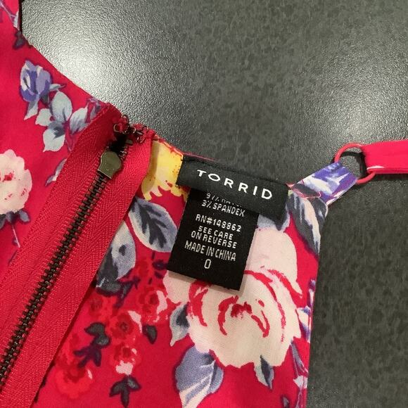 Torrid Floral Sweetheart Challis Racerback Swing Tank Top Babydoll Empire Waist - Picture 16 of 16